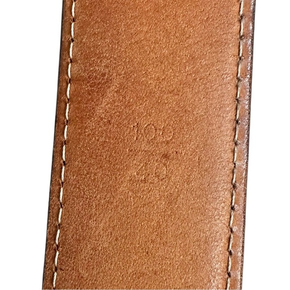 Authentic Louis Vuitton Brown Monogram Leather & Gold Belt Size 100/40 - Picture 4 of 16